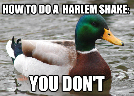 How to do a  harlem shake: you don't  Actual Advice Mallard