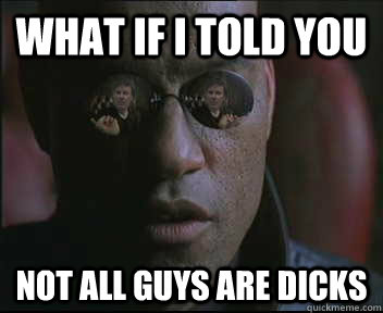 What if i told you not all guys are dicks   brink what if i told you
