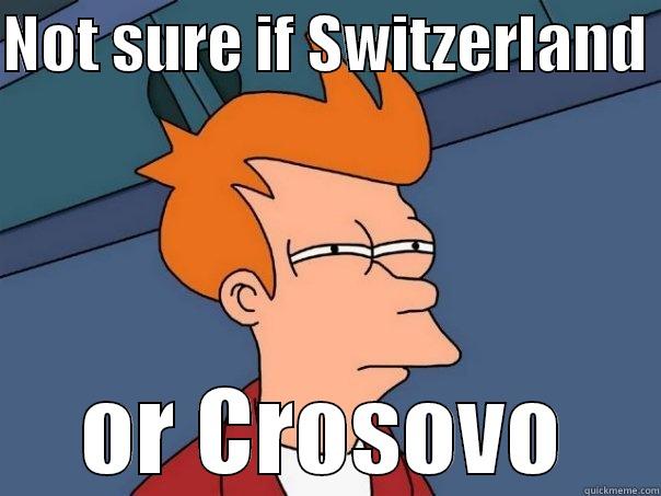 NOT SURE IF SWITZERLAND  OR CROSOVO Futurama Fry