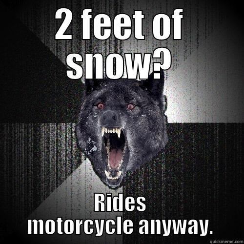 2 FEET OF SNOW? RIDES MOTORCYCLE ANYWAY. Insanity Wolf