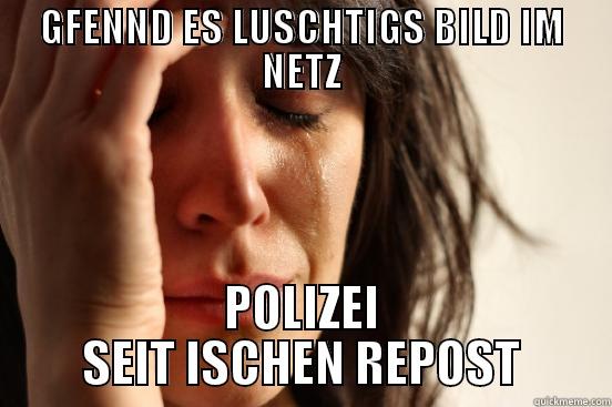 GFENND ES LUSCHTIGS BILD IM NETZ POLIZEI SEIT ISCHEN REPOST First World Problems
