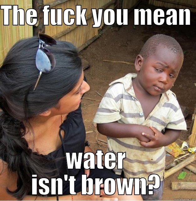 THE FUCK YOU MEAN  WATER ISN'T BROWN? Skeptical Third World Kid
