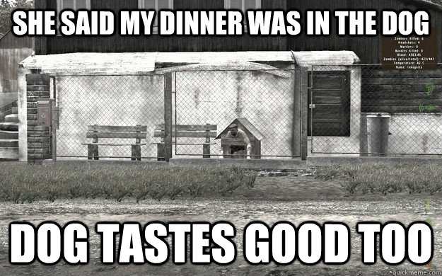 She said my dinner was in the dog Dog tastes good too - She said my dinner was in the dog Dog tastes good too  dayzdogdinner