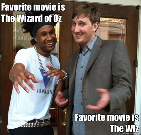 Favorite movie is
The Wizard of Oz Favorite movie is
The Wiz  