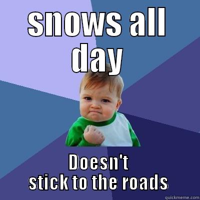 SNOWS ALL DAY DOESN'T STICK TO THE ROADS Success Kid