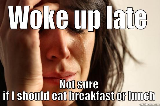 First world problems - WOKE UP LATE NOT SURE IF I SHOULD EAT BREAKFAST OR LUNCH First World Problems