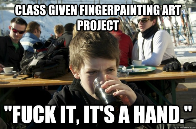 Class given fingerpainting art project 