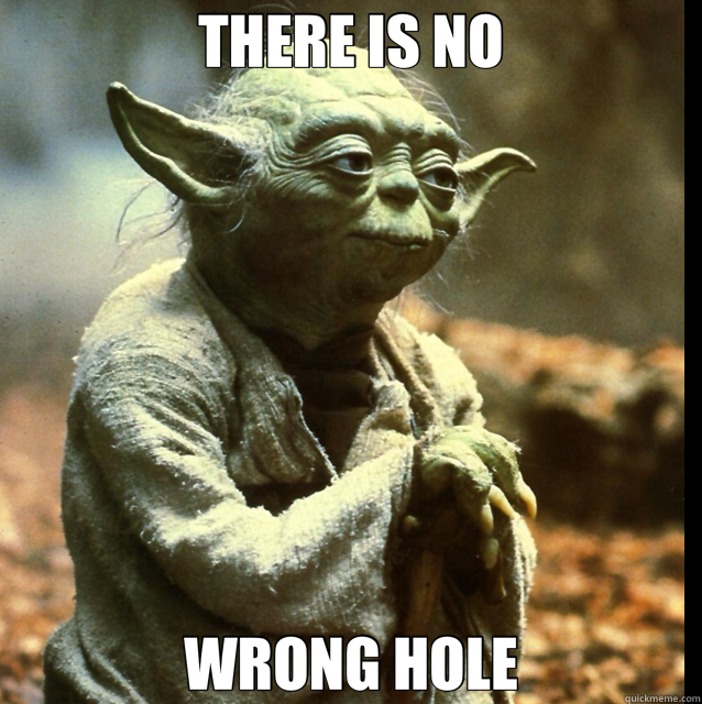 THERE IS NO WRONG HOLE - THERE IS NO WRONG HOLE  Yoda