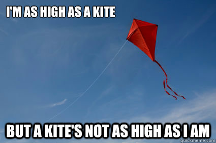 I'm as high as a kite but a kite's not as high as i am - I'm as high as a kite but a kite's not as high as i am  highkite