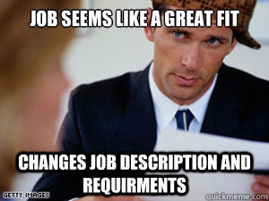 Job seems like a great fit Changes job description and requirments  