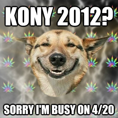 KONY 2012? Sorry I'm busy on 4/20 - KONY 2012? Sorry I'm busy on 4/20  Stoner Dog