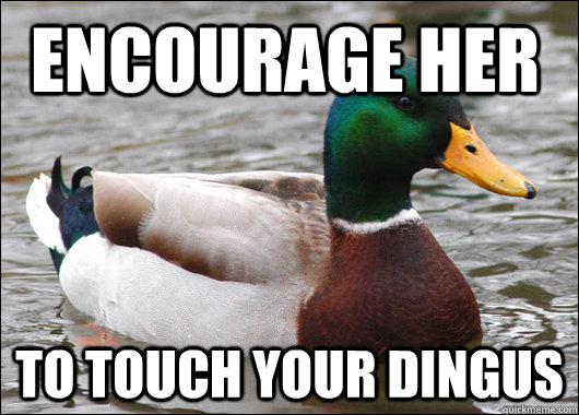 Encourage her To touch your dingus  Actual Advice Mallard
