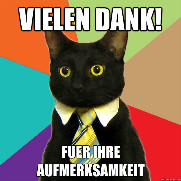 vielen dank! fUer ihre 
aufmerksamkeit - vielen dank! fUer ihre 
aufmerksamkeit  Business Cat