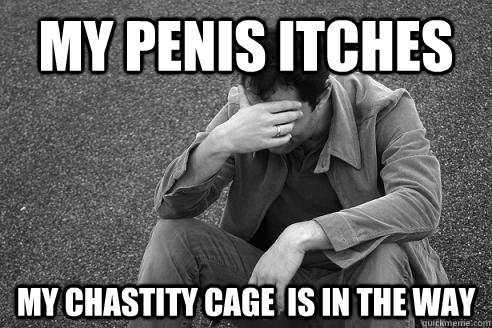 My penis itches my chastity cage  is in the way  