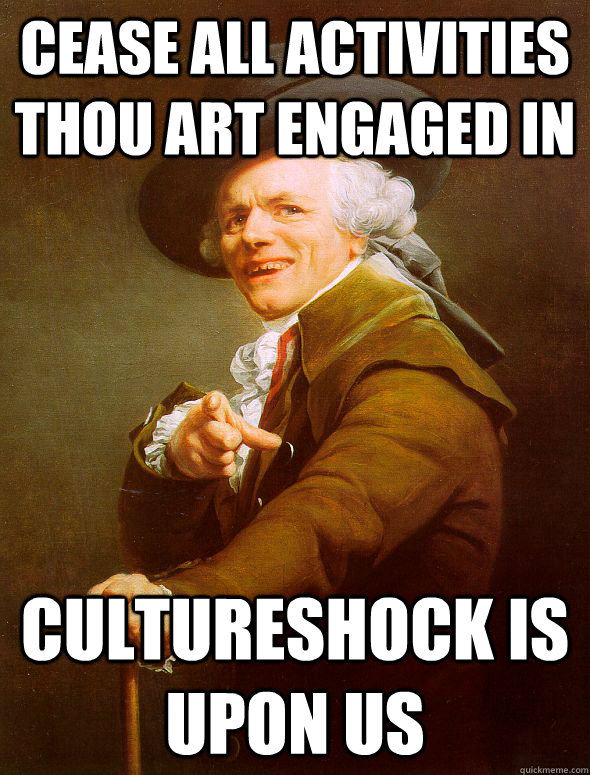 cease all activities thou art engaged in cultureSHOCK is upon us  Joseph Ducreux