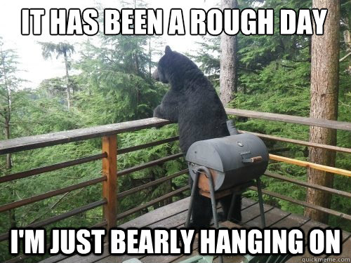 It has been a rough day I'm just bearly hanging on - It has been a rough day I'm just bearly hanging on  Misc