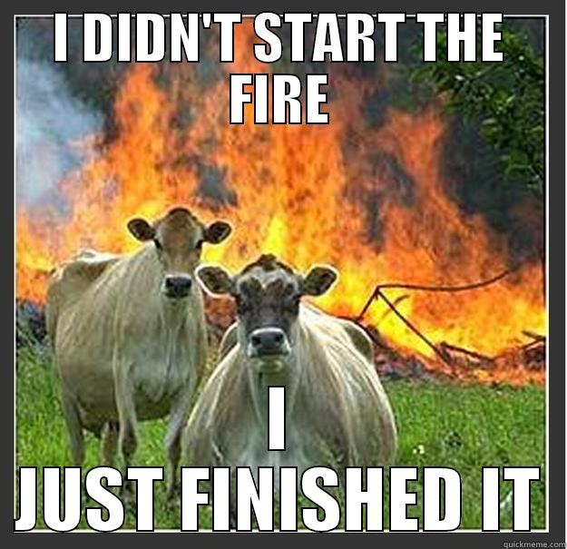 I DIDN'T START THE FIRE I JUST FINISHED IT Evil cows