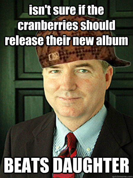 isn't sure if the cranberries should release their new album BEATS DAUGHTER  Scumbag Judge William Adams