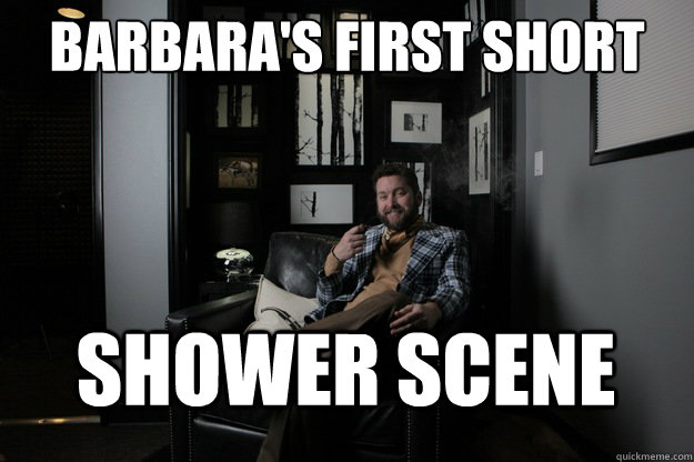 Barbara's first short shower scene  benevolent bro burnie