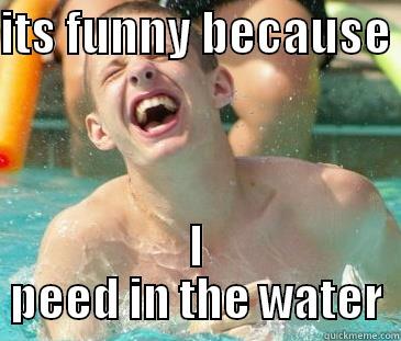 ITS FUNNY BECAUSE  I PEED IN THE WATER Misc