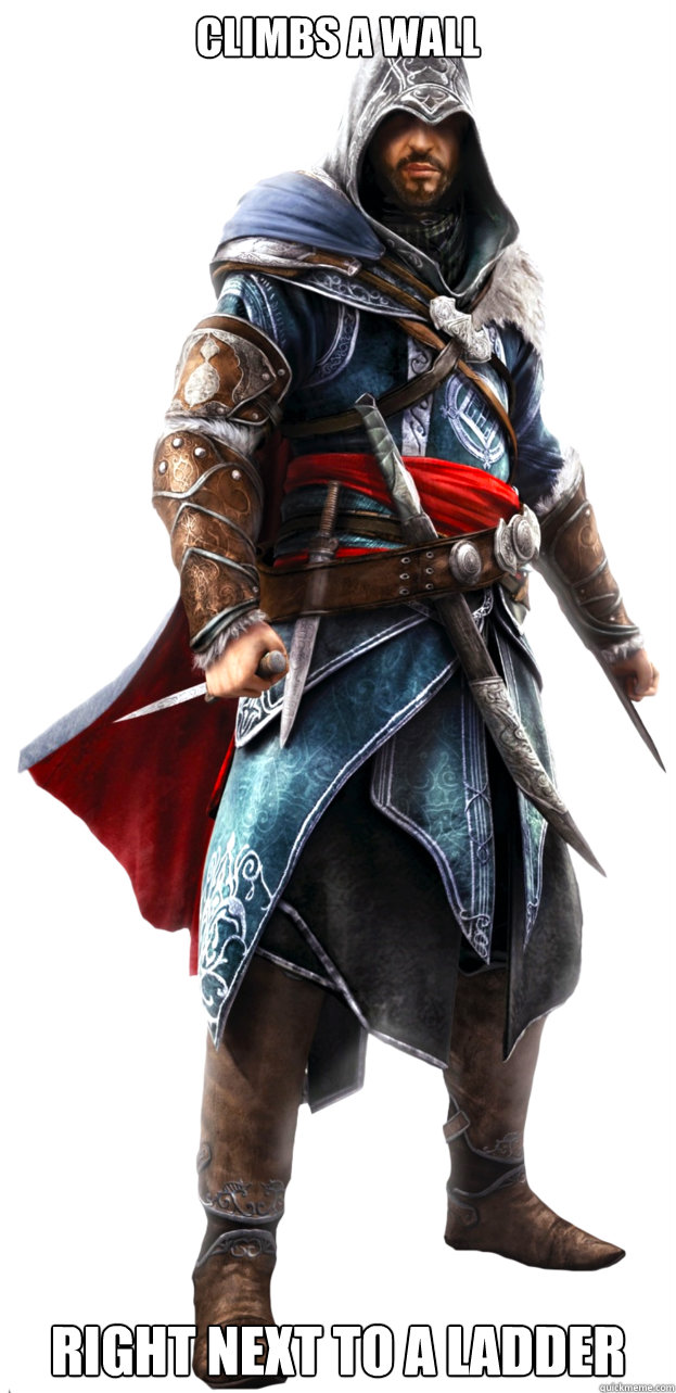 CLIMBS A WALL RIGHT NEXT TO A LADDER  Assassins Creed Ezio