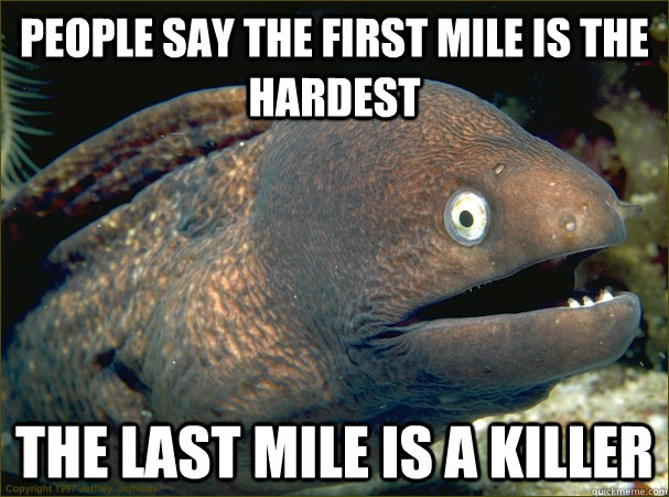 people say the first mile is the hardest the last mile is a killer  Bad Joke Eel