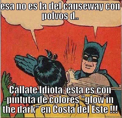 ESA NO ES LA DEL CAUSEWAY CON POLVOS D.. CÁLLATE IDIOTA, ESTA ES CON PINTUTA DE COLORES 