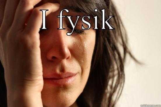 I FYSIK  First World Problems