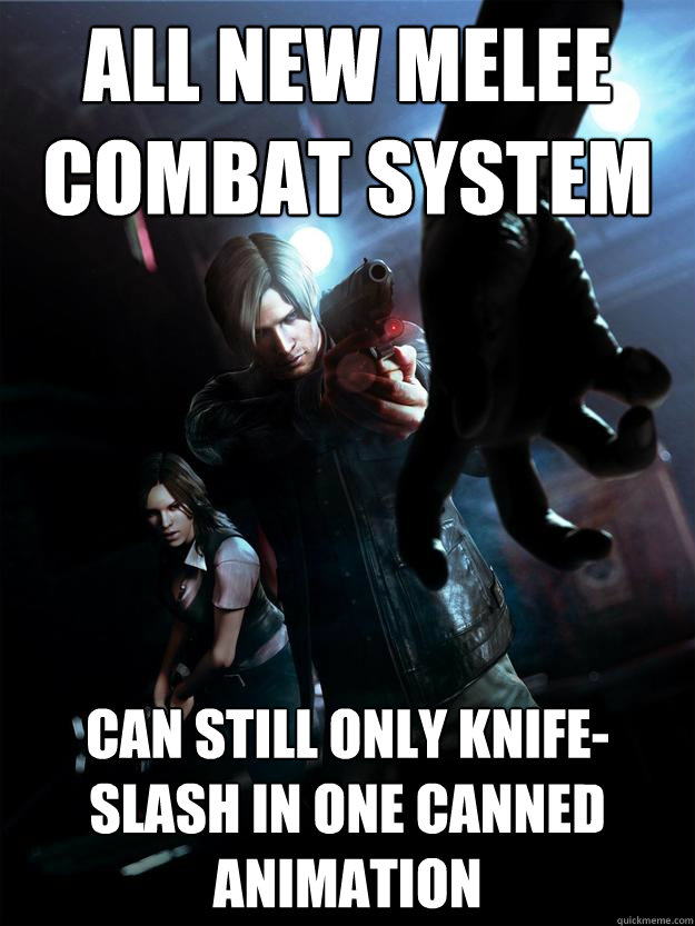 All new melee combat system can still only knife-slash in one canned animation - All new melee combat system can still only knife-slash in one canned animation  Resident Evil 6