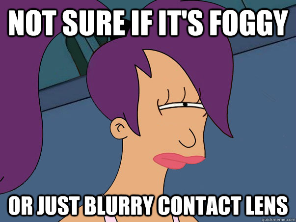 Not sure if it's foggy or just blurry contact lens - Not sure if it's foggy or just blurry contact lens  Leela Futurama