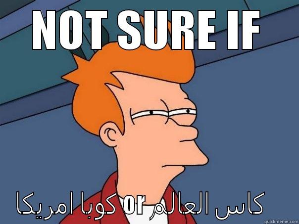 NOT SURE IF كوبا امريكا OR كاس العالم Futurama Fry