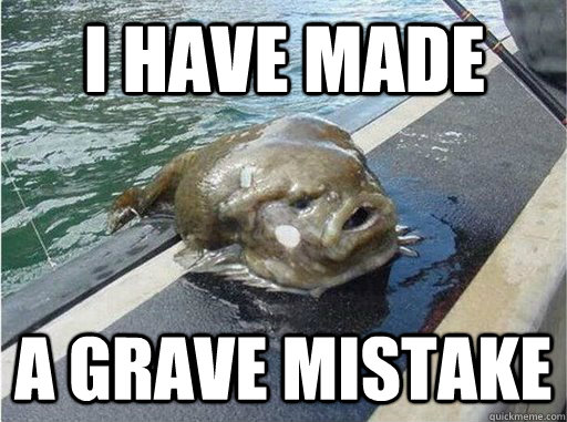 I have made A grave Mistake  Derp Fish