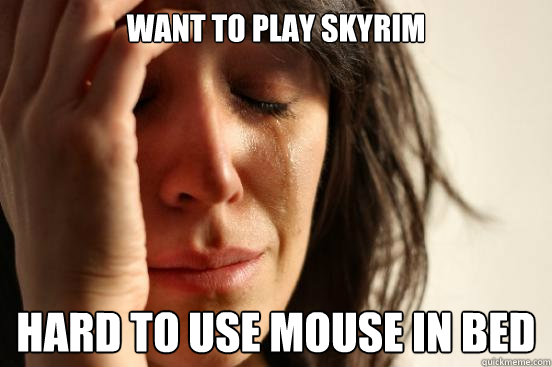 want to play skyrim  hard to use mouse in bed  First World Problems