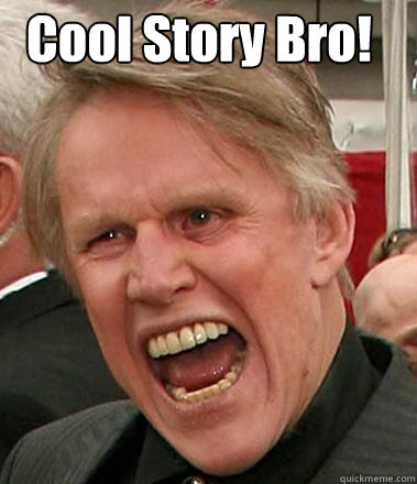 Cool Story Bro! Caption 2 goes here  Gary Busey