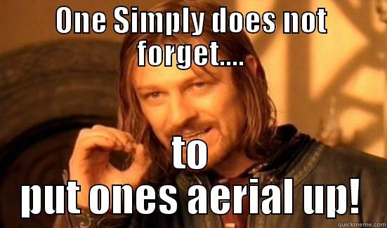 ONE SIMPLY DOES NOT FORGET.... TO PUT ONES AERIAL UP! Boromir