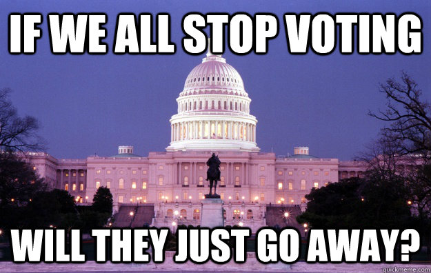 If we all stop voting will they just go away?  Congress