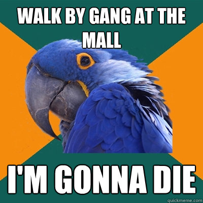 WALK BY GANG AT THE MALl I'M GONNA DIE  Paranoid Parrot
