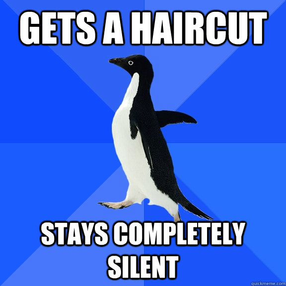 Gets a haircut Stays completely silent  Socially Awkward Penguin
