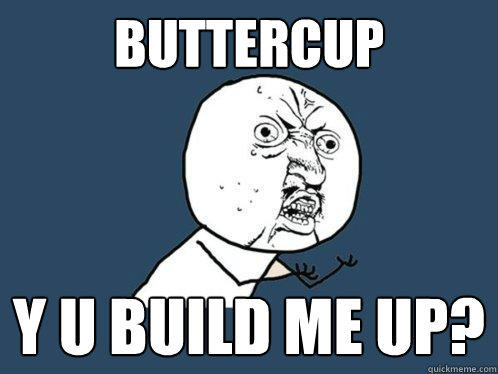 BUTTERCUP Y U BUILD ME UP?  Y U No