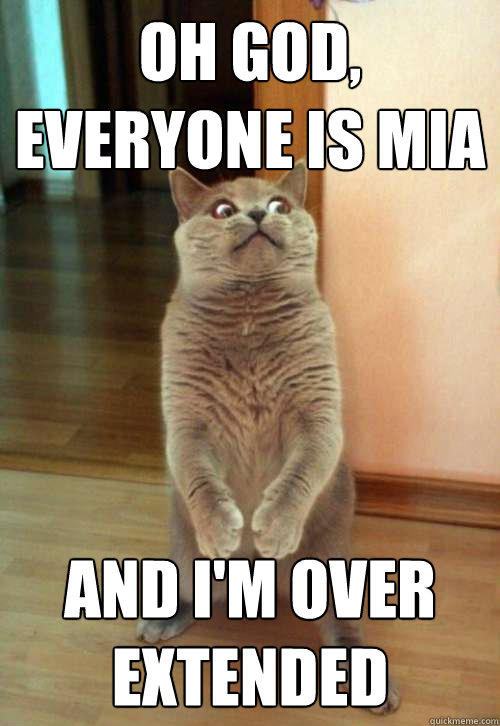 Oh god, everyone is mia and I'm over extended  - Oh god, everyone is mia and I'm over extended   Horrorcat