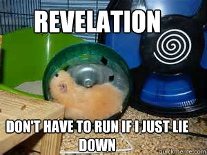 Revelation Don't have to run if I just lie down  Fat Hamster
