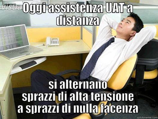 Frank and UAT - OGGI ASSISTENZA UAT A DISTANZA SI ALTERNANO SPRAZZI DI ALTA TENSIONE A SPRAZZI DI NULLA FACENZA My daily office thought