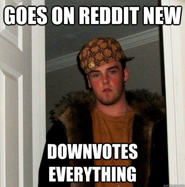 Goes on reddit new downvotes everything  Scumbag Steve