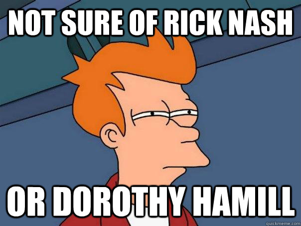 Not sure of rick nash or dorothy hamill  Futurama Fry