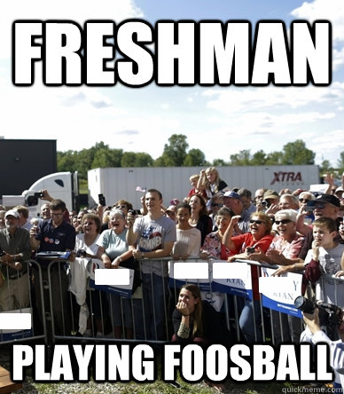 Freshman  playing foosball  - Freshman  playing foosball   foosball