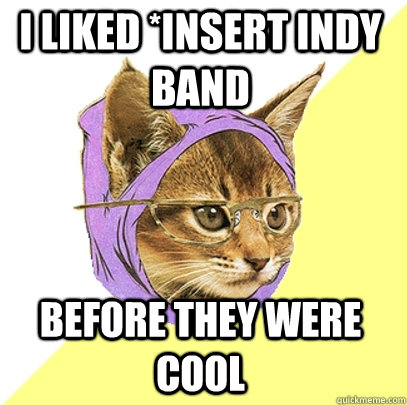 I liked *insert indy band before they were cool  Hipster Kitty