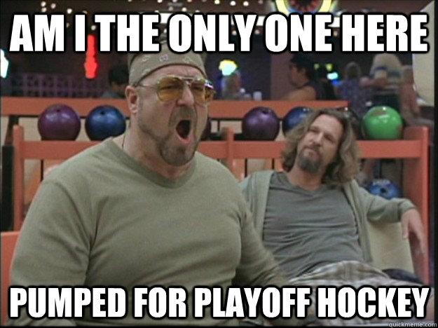 am i the only one here pumped for playoff hockey  Goodman rage