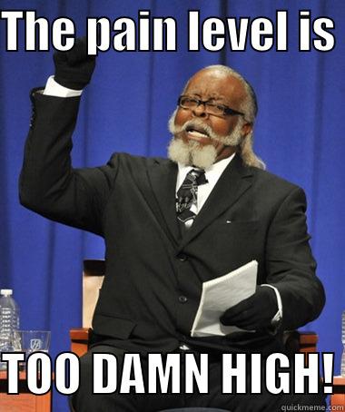 THE PAIN LEVEL IS   TOO DAMN HIGH! The Rent Is Too Damn High