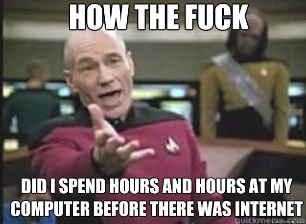 How the fuck did I spend hours and hours at my computer before there was internet  What the Fuck