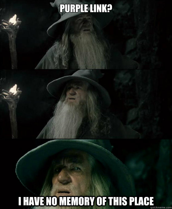 Purple Link? I have no memory of this place  Confused Gandalf